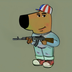 Just a chill gun guy logo