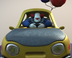 Clown in car logo