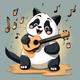 Singing panda cat logo