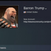 BARRON TRUMP BANNED ON STEAM logo