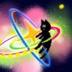 Cat dancing in space logo