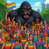 100 Gays VS Gorilla logo