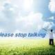 please stop talking logo