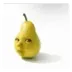 Pear with a baby face logo